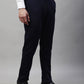Jainish Men's Navy Blue Tapered Fit Formal Trousers