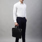 Jainish Men's Navy Blue Tapered Fit Formal Trousers