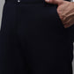 Jainish Men's Navy Blue Tapered Fit Formal Trousers