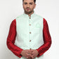 Jompers Men's Green Embroidered Nehru Jacket ( JOWC 4012Light-Green )