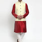 Jompers Men's Yellow Embroidered Nehru Jacket ( JOWC 4012Yellow )