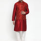 Jompers Men's Maroon Embroidered Nehru Jacket ( JOWC 4013Maroon )