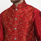 Jompers Men's Maroon Embroidered Nehru Jacket ( JOWC 4013Maroon )