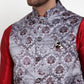 Jompers Men's Purple Printed Nehru Jacket ( JOWC 4014Purple )