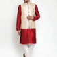 Jompers Men's Cream Embroidered Nehru Jacket ( JOWC 4015Cream )