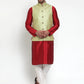 Jompers Men's Green Embroidered Nehru Jacket ( JOWC 4015Green )