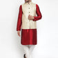 Jompers Men's Cream Embroidered Nehru Jacket ( JOWC 4016Cream )