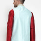 Jompers Men's Blue Embroidered Nehru Jacket ( JOWC 4016Sky )