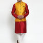 Jompers Men's Yellow Woven Jacquard Nehru Jacket ( JOWC 4017Yellow )
