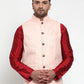 Jompers Men's Pink Embroidered Nehru Jacket ( JOWC 4018Pink )