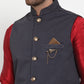 Jompers Men's Navy Woven Nehru Jacket ( JOWC 4019Navy )