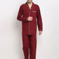 Jainish Men's Maroon Cotton Solid Night Suits ( GNS 003Maroon )