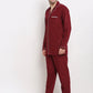 Jainish Men's Maroon Cotton Solid Night Suits ( GNS 003Maroon )