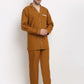 Jainish Men's Mustard Cotton Solid Night Suits ( GNS 003Mustard )