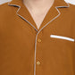 Jainish Men's Mustard Cotton Solid Night Suits ( GNS 003Mustard )