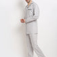 Jainish Men's Steel-Grey Cotton Solid Night Suits ( GNS 003Steel-Grey )