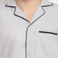 Jainish Men's Steel-Grey Cotton Solid Night Suits ( GNS 003Steel-Grey )