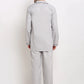 Jainish Men's Steel-Grey Cotton Solid Night Suits ( GNS 003Steel-Grey )