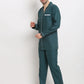 Jainish Men's Teal Cotton Solid Night Suits ( GNS 003Teal )