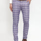 Jainish Men's Blue Checked Formal Trousers ( GP 254Light-Blue )