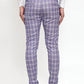 Jainish Men's Blue Checked Formal Trousers ( GP 254Light-Blue )