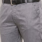 Jainish Men's Grey Cotton Striped Formal Trousers ( FGP 255Grey )