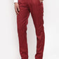 Jainish Men's Red Cotton Striped Formal Trousers ( FGP 255Maroon )