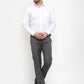 Jainish Men's Black Cotton Solid Formal Trousers ( FGP 256Charcoal )