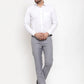 Jainish Men's Grey Cotton Solid Formal Trousers ( FGP 256Grey )