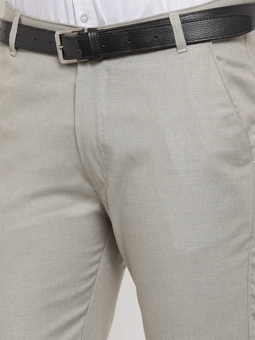 Jainish Men's Grey Cotton Solid Formal Trousers ( FGP 256Light-Grey )