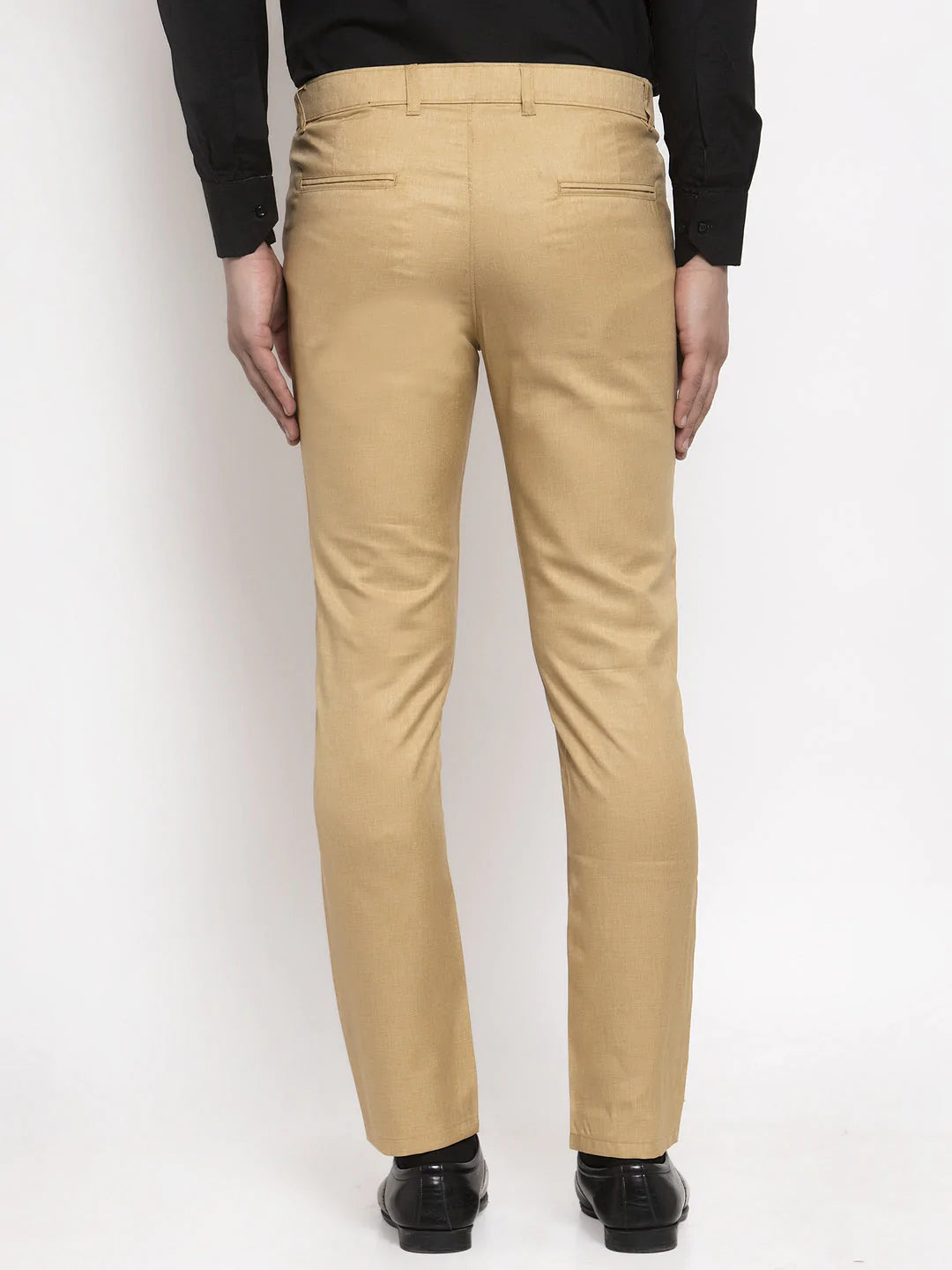 Jainish Men's Beige Cotton Solid Formal Trousers ( FGP 258Beige )