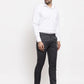 Jainish Men's Black Cotton Solid Formal Trousers ( FGP 258Charcoal )