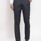 Jainish Men's Black Cotton Checked Formal Trousers ( GP 259Black )