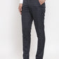 Jainish Men's Black Cotton Checked Formal Trousers ( GP 259Black )