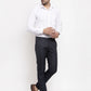 Jainish Men's Black Cotton Checked Formal Trousers ( GP 259Black )