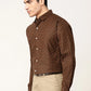 Jainish Brown Men's Cotton Printed Formal Shirts ( SF 716Coffee )