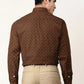 Jainish Brown Men's Cotton Printed Formal Shirts ( SF 716Coffee )