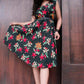 Jompers Women Black & Red Floral Printed Rayon A-Line Kurta ( JOK 1211 Black )