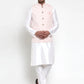 Jompers Men's Solid Dupion Kurta Pajama with Embroidered Nehru Jacket ( JOKPWC OW-D 4012Pink )
