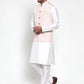 Jompers Men's Solid Dupion Kurta Pajama with Embroidered Nehru Jacket ( JOKPWC OW-D 4012Pink )