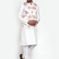 Jompers Men's Solid Dupion Kurta Pajama with Printed Nehru Jacket ( JOKPWC OW-D 4014White )