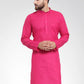 Men Pink & White Solid Kurta Only ( KO 532 Pink )