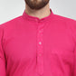 Men Pink & White Solid Kurta Only ( KO 532 Pink )