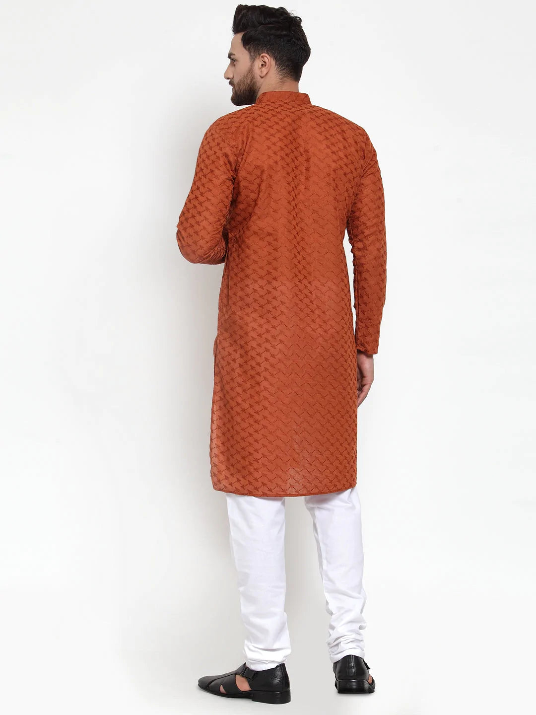 Jompers Men Brown Chikan Kurta with Churidar ( JOKP 561 Brown )