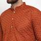 Jompers Men Brown Chikan Kurta with Churidar ( JOKP 561 Brown )