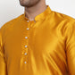 Jompers Men's Yellow Jacquard Kurta Payjama Sets  ( JOKP 589 Yellow )
