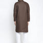 Jompers Men's Coffee Cotton Solid Kurta Only ( KO 611 Coffee )