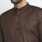 Jompers Men's Coffee Cotton Solid Kurta Only ( KO 611 Coffee )