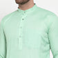 Jompers Men Green & White Solid Kurta with Churidar ( JOKP 611 Green )