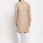 Jompers Men Light-Brown & White Solid Kurta with Churidar ( JOKP 611 Light-Brown )